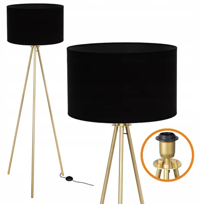 Produktbild von Cerlux Trigni Stehleuchte Goldfarben Tripod Schwarz