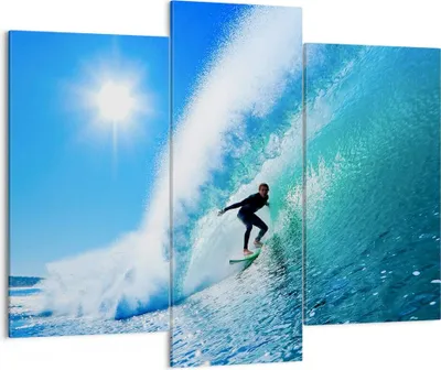 Produktbild von Bild auf Leinwand - Leinwandbild - Windsurfing strand ozean spaß - 130x100cm - Wand Bild - Wanddeko - Leinwanddruck - Bilder - Kunstdruck - Leinwand bilder - Wandkunst - CB130x100-2270