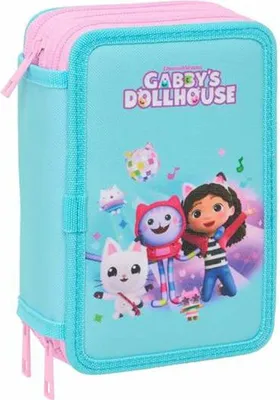 Immagine prodotto di Astuccio triplo per matite Gabby's Dollhouse Blue 12,5 x 19,5 x 5,5 cm 37 pezzi