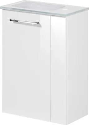 Produktbild von Fackelmann SBC SCENO Gäste WC Set 2-teilig 45 cm, Weiß, links, Glas Weiß