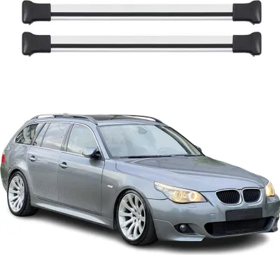 Zdjęcie produktu dla Poprzeczne bagażniki dachowe do BMW serii 5 E61 2004-2010 Aluminium Szary