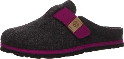 Produktbild von Rohde Damen Pantoffel Filz Hausschuh Klettverschluss Wechselfußbett D.Meran 6812, Größe:38 EU, Farbe:Schwarz