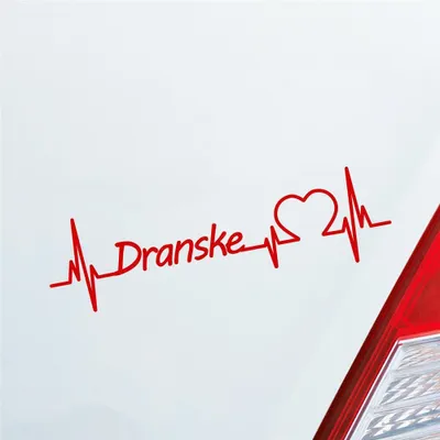 Produktbild von Auto Aufkleber Dranske Herz Puls Stadt City Liebe Love Herzschlag Heimat 19x6 cm Rot Sticker Heckscheibenaufkleber