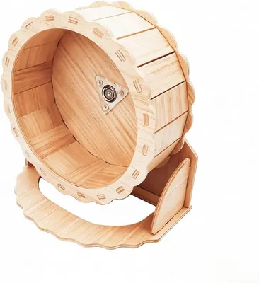Produktbild von Stillegendes Hamsterrad aus Naturholz – Sicheres Spielzeug für Zwerghamster und Mäuse