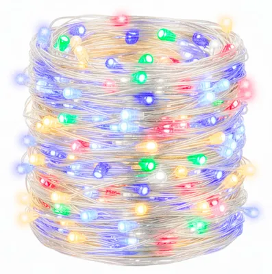 Produktbild von Weihnachtslampen mit 10 LED-Leuchtdioden, die über Batterien betrieben werden.