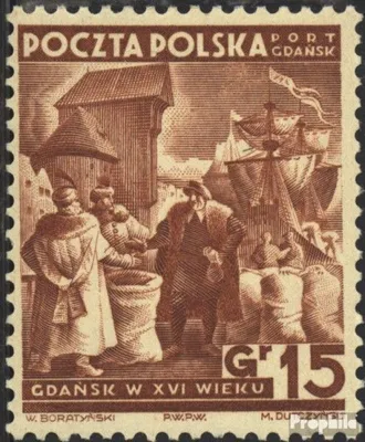 Produktbild von Briefmarken Polnische Post Danzig 1938 Mi 35 mit Falz Kaufleute