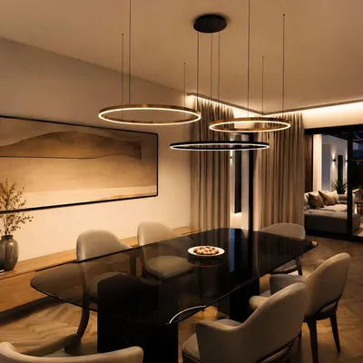 Produktbild von s.luce LED Ring Pendelleuchte rund Direkt Indirekt Hängelampe Wohnzimmerleuchte Schwarz Ø 40cm Rund