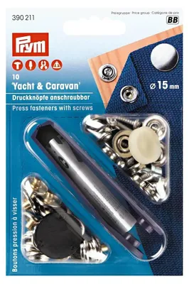 Zdjęcie produktu dla Prym 390211, Zapięcie na nit, Metal, Srebrny, Połysk, 1,5 cm, 10 szt.