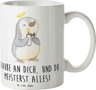 Produktbild von Mr. & Mrs. Panda Kaffeebecher Stolpersteine im Alltag meistern - Weiß - Geschenk, Kaffeetasse, Trinkbecher, Selbstbewusstsein, Abenteuer, Lebenshilfe, Becher, Vertrauem