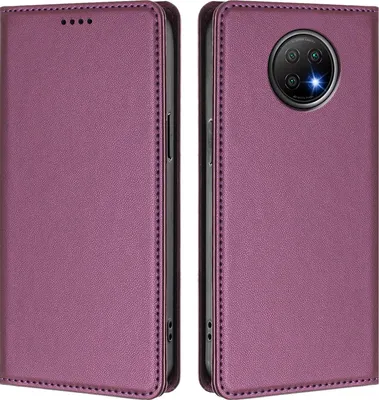 Image de Housse de téléphone portable pour Xiaomi Redmi Note 9T, étui à rabat en cuirPolyuréthaneantichoc Housse magnétique avec support Violet