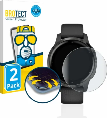 Produktbild von 2x BROTECT Fullscreen Schutzfolie für Garmin vivoactive 4 (45 mm) Displayschutz Folie Fullcover Matt Entspiegelungsfolie