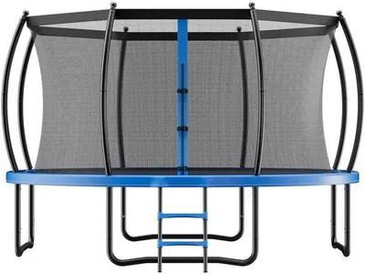 Produktbild von Großes, dauerhaftes Außentrampolin mit Sicherheitsnetz, ASTM-, für Kinder und Erwachsene, max. 120 kg Gewicht, rostanfälliges Freizeittrampolin für den Garten.