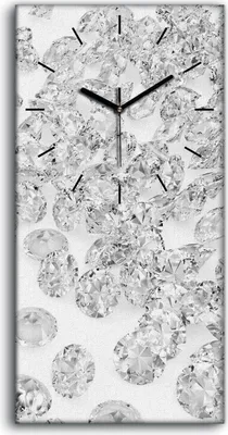 Produktbild von Dekor Leinwand Uhr Wandbilder 30x60 Gemälde Edelsteine Diamanten Kunst - schwarze Hände