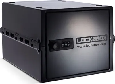 Produktbild von Lockabox One™ Abschließbarer Medikamentenschrank - Aufbewahrungsbox mit Zahlenschloss - Schwarz