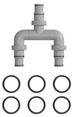 Obrázek produktu pro Spojka pro bazénový hadicový systém, trojsměrný adaptér, průměr 38 mm / 32 mm, plast