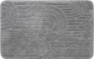 Produktbild von Aqualine RIST Badematte, 50x80cm, 100% Polyester, Anti-Rutsch, Grau