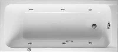 Produktbild von Duravit Rechteck-Whirlwanne D-CODE 100 l, 1600 x 700 mm, weiß, 1 Rückenschräge Jet Project