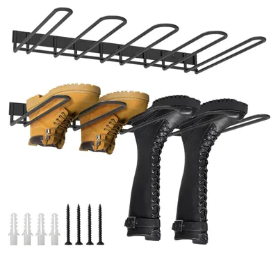 Produktbild von Omgoods – Wandmontierbarer Schuhhalter – Robuster Metallschuhregal für 2 Paar Schuhe, platzsparendes Design