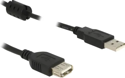 Zdjęcie produktu dla DeLOCK 83401, 0,5 m, USB A, USB A, USB 2.0, Męska/Żeńska, Czarny