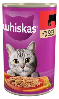Zdjęcie produktu dla ‎Whiskas Mokra karma dla kota 1+ WHISKAS 1+ z Wołowiną w Sosie, 400 g, Dorosły, Każda rasa, Wołowina, 400 g