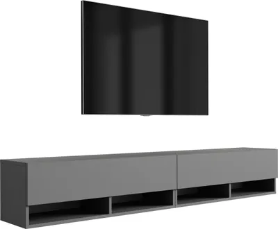 Obrázok produktu pre Nízka TV doska 200 (2 x 100) cm antracitová, 200 × 32 × 34 cm