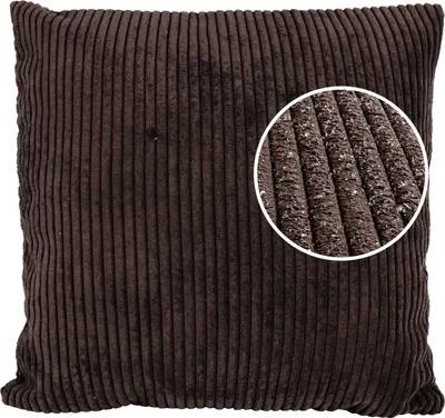 Produktbild von Dekokissen Kissenhülle mit Reißverschluss Sofakissen 40x40cm ohne Füllung Einfarbig Cordsamt Dunkelbraun