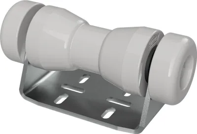 Zdjęcie produktu dla Poliuretanowa rolka stępki z uchwytem B łącznie z zaślepkami pomoc do wodowania przyczepy z łodzią ocynkowany SUPROD, 160 mm (+ EC), szary