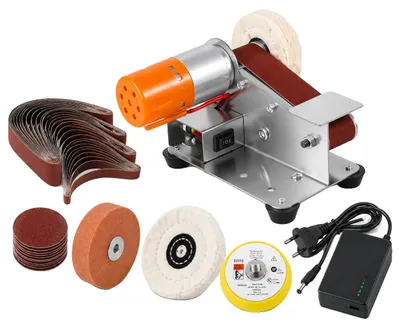 Obrázek produktu pro Elektrický pásová bruska, 7 stupňů regulace otáček, kompaktní design, bruska, napájení 100V-240V, zástrčka EU