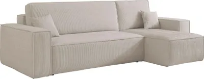 Produktbild von Selsey SCARLO L - Ecksofa mit Schlaffunktion, Cordbezug in Hellbeige