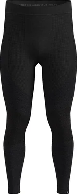 Schwarze nahtlose Funktionshose von Odlo mit strukturiertem Muster und elastischem Bund