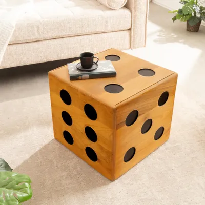 Produktbild von riess-ambiente Massiver Würfel-Hocker CUBE 40cm natur Mangoholz stapelbarer Dekowürfel Beistelltisch