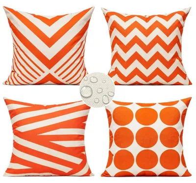 Immagine prodotto di Set di 4 federe decorative, 50 x 50 cm, color arancione