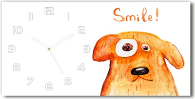 Produktbild von Wanduhr aus Glas – 60x30 cm - Glasbild - Glasuhr - Gehärtetes Glas - weisse-zeiger - Hund