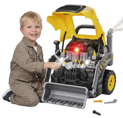 Produktbild von Motorspielzeug Kinder 68 teilig Bagger Autoreparaturset mit Lichtern, für Kinder