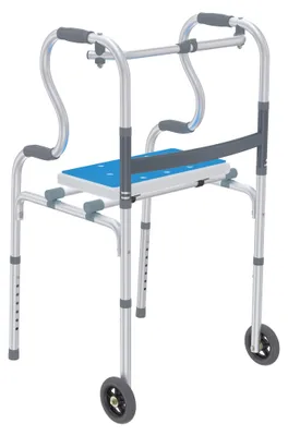 Produktbild von QEENTOE leichter Aluminium Rollator höhenverstellbar mit Lenkrollen für Senioren, rutschfeste stabile Wohnungs-Stehhilfe