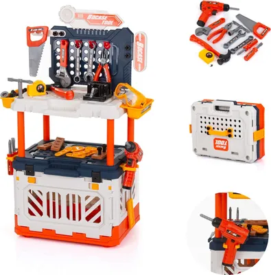 Produktbild von Chipolino Werkbank mit Werkzeugen Spielset mit Licht 90-teilig