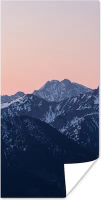 Produktbild von MuchoWow® Poster Alpen - Berg - Sonnenuntergang - Schnee 75x150 cm - Dekoration für die Wände