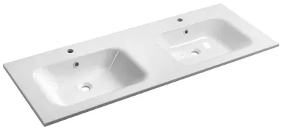 Produktbild von Sapho ARECA Gussmarmor-Doppelwaschtisch 141x51,5cm, weiß