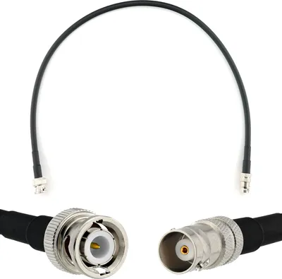 Obrázek produktu pro 50cm koaxiální kabel BNC samec na BNC samici - prodlužovací kabel HF-240 (ekvivalent LMR 240) 0,5 m propojovací kabel (50 Ohm) - anténní kabel pro HAM rádio CB rádio WIFI anténa