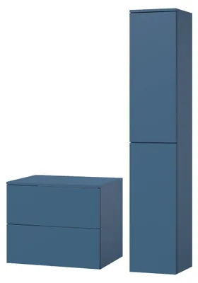 Obrázek produktu pro Koupelnový set 2dílný: Spodní skříňka + Vysoká skříňka Color Mořská modř (2S 60 + 2D 160)
