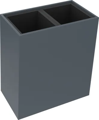 Produktbild von Pflanzgefäß 2er hoch B721xT380H800mm Lavagrau