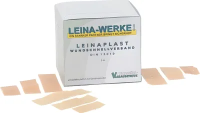 Produktbild von LEINA Pflaster Set 10 x 6 cm elastisch weiß 8 Pflaster im Minigripbeutel
