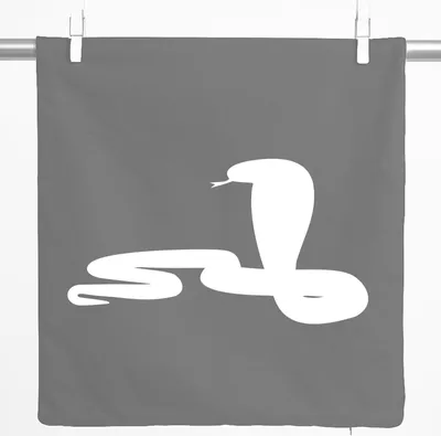 Produktbild von Huuraa Kissenbezug Schlange Kobra Silhouette 40x40cm Steel Grey Baumwolle Dekokissenbezug Geschenkidee