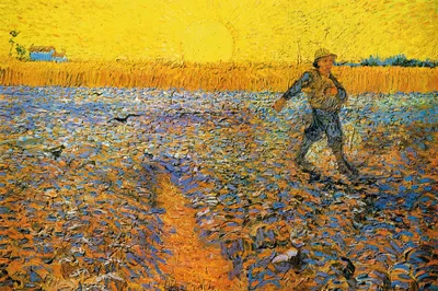 Obrázok produktu pre Vincent Van Gogh Art Print Obraz - Rozsievač pri západe slnka podľa Millet, 1888 (80 x 120 cm)