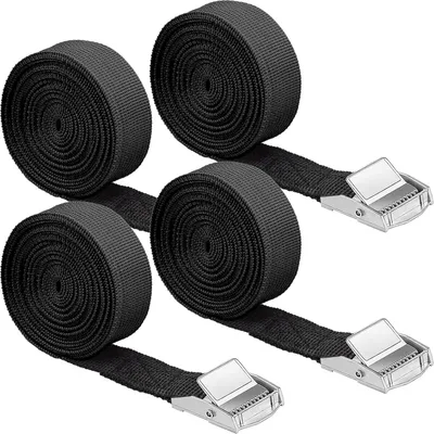 Produktbild von 4 Stück Befestigungsgurt Riemen Profi Spanngurt Zurrgurte mit Klemmschloss 1m x 25mm Verstellbare Spannriemen Klemmschlossgurt für Gepäck Motorrad Fahrradträger