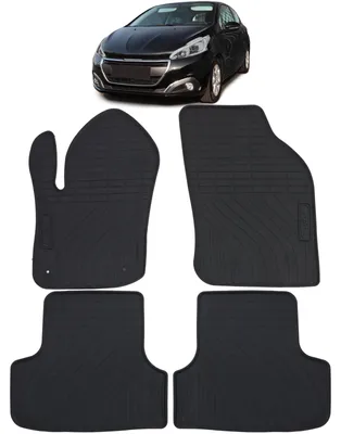 Productafbeelding van Premium rubberen vloermatten, voor en achter, voor Peugeot 208, vanaf 2012-2019