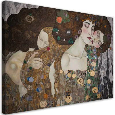 Produktbild von Leinwandbild Kuss der Frauen - G. Klimt 90x60 Feeby Bunt bild für die wand bereit zum aufhängen