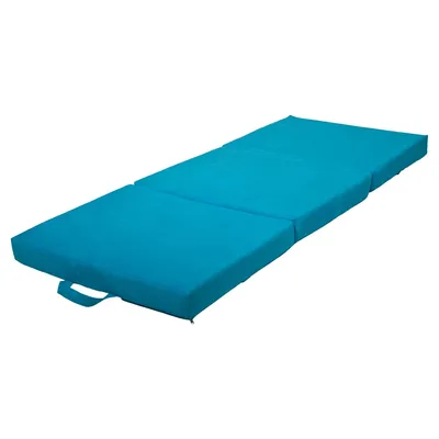 Produktbild von Faltbare Kindermatratze 80x200x10cm in Blau, geeignet für Reise und Gästebett