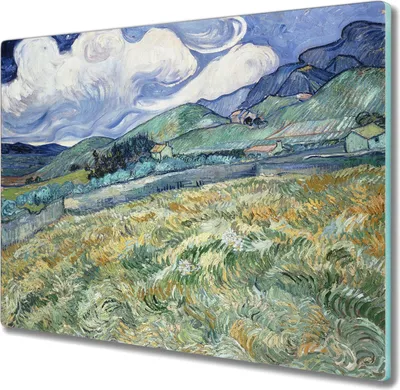 Produktbild von Coloray Küchenbrett Kochplattenabdeckung Hackbrett Schneidebrett Herdabdeckplatte 60x52 cm - Van Gogh Landschaft Berge