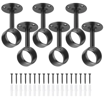 Vorhangstangenhalter 6er-Set, 32 mm, Edelstahl, Schwarz